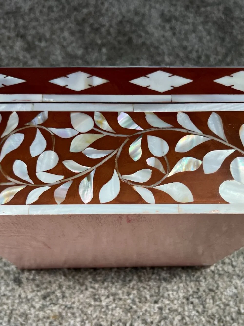 Handmade Bone Inlay Jewelry Box Trinket Box - Brand New - Made in India